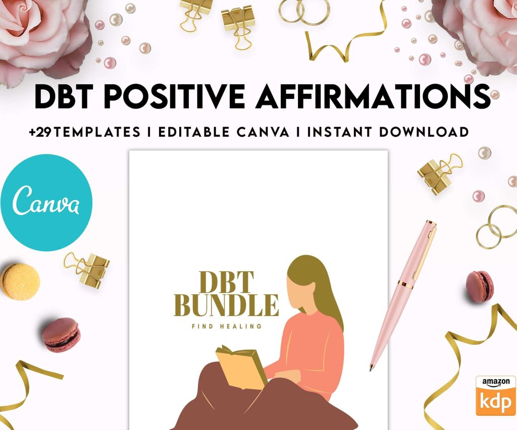 Dbt Positive Affirmations for kids, coping skills, divorce kids, Canva Editable Templates