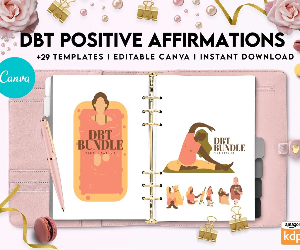 Dbt Positive Affirmations for kids, coping skills, divorce kids, Canva Editable Templates