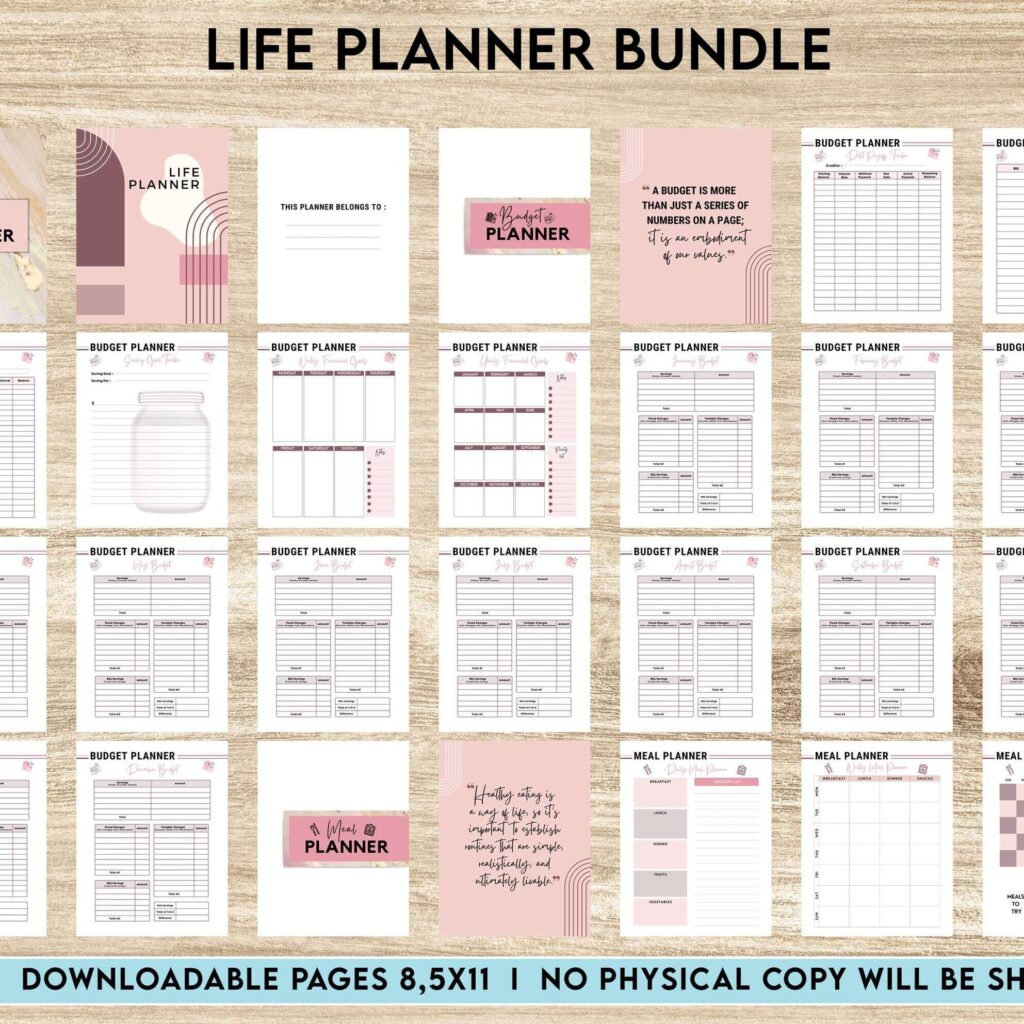 Life Planner Bundle, life organizer, adhd planner, productivity planner, Canva Editable Templates