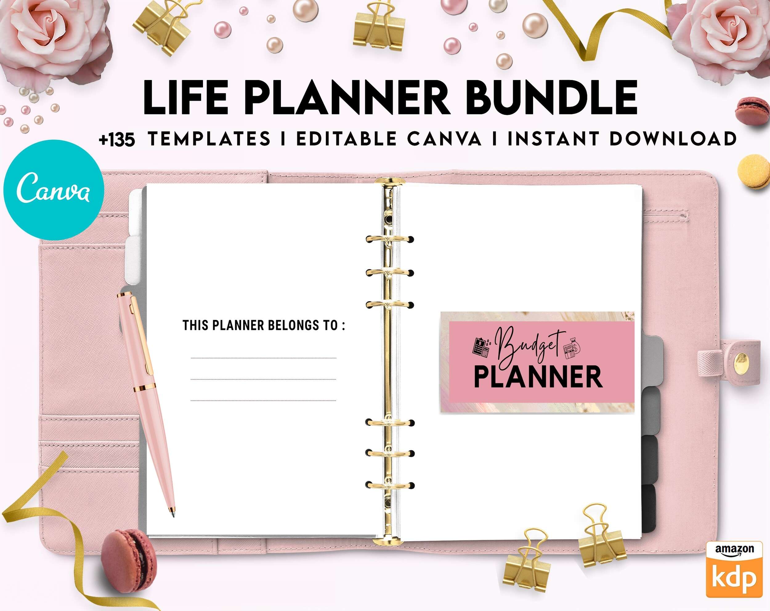 Life Planner Bundle, life organizer, adhd planner, productivity planner, Canva Editable Templates