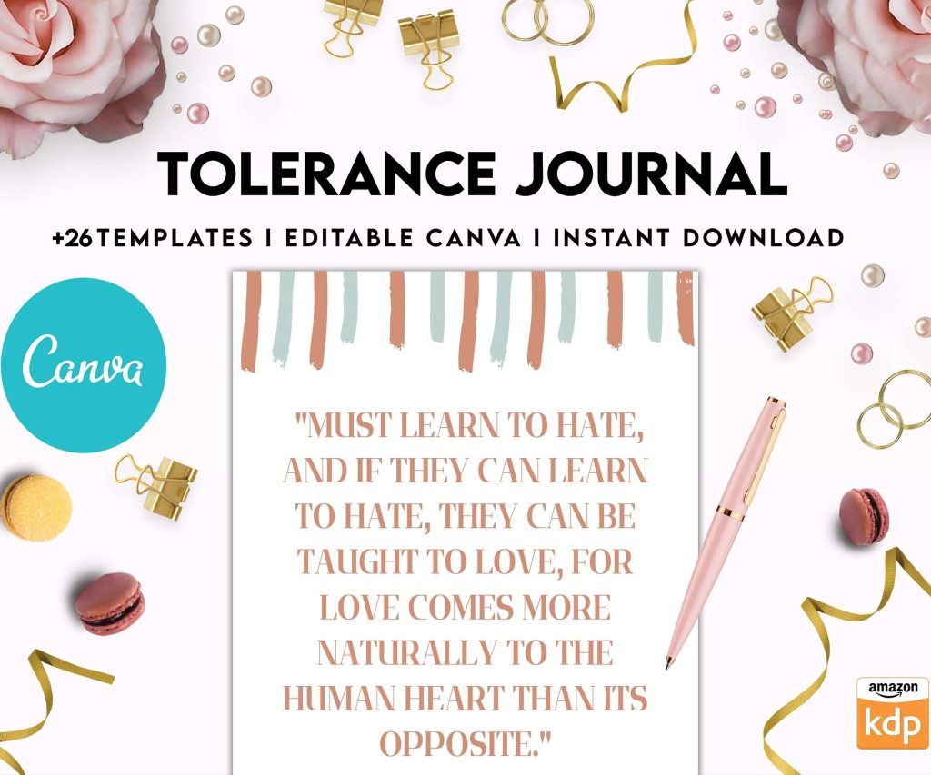 Tolerance Journal, window of tolerance, therapy journal , self discovery, self esteem, Canva Editable Templates