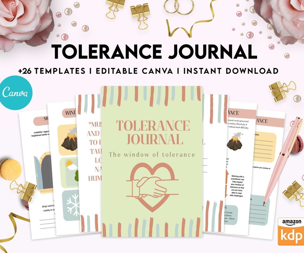 Window of Tolerance Worksheet Tolerance Journal, window of tolerance, therapy journal , self discovery, self esteem, Canva Editable Templates