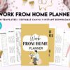 Work From Home Planner, Productivity planner, Working from home, freelancer solopreneur business planner, Canva Editable Templates