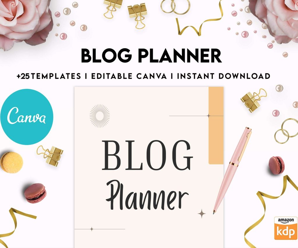 Blog Planner, Planner for blogger, social media Planner, content planner, Canva Editable Templates