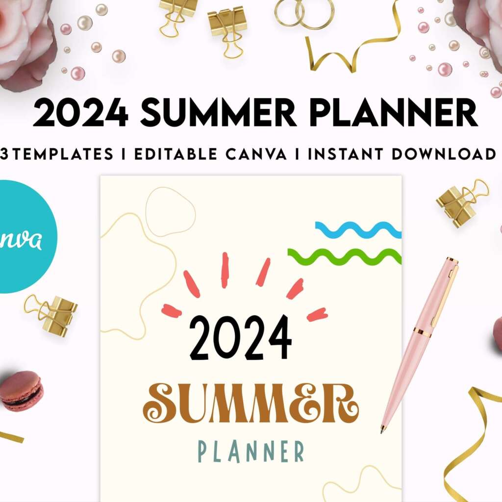 2024 Canva Editable Summer Planner Templates