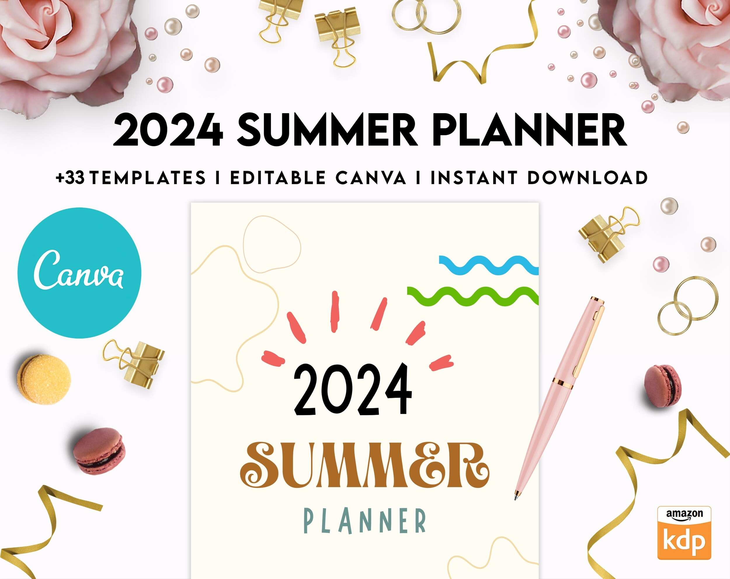 2024 Canva Editable Summer Planner Templates