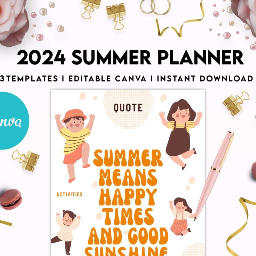 2024 Canva Editable Summer Planner Templates