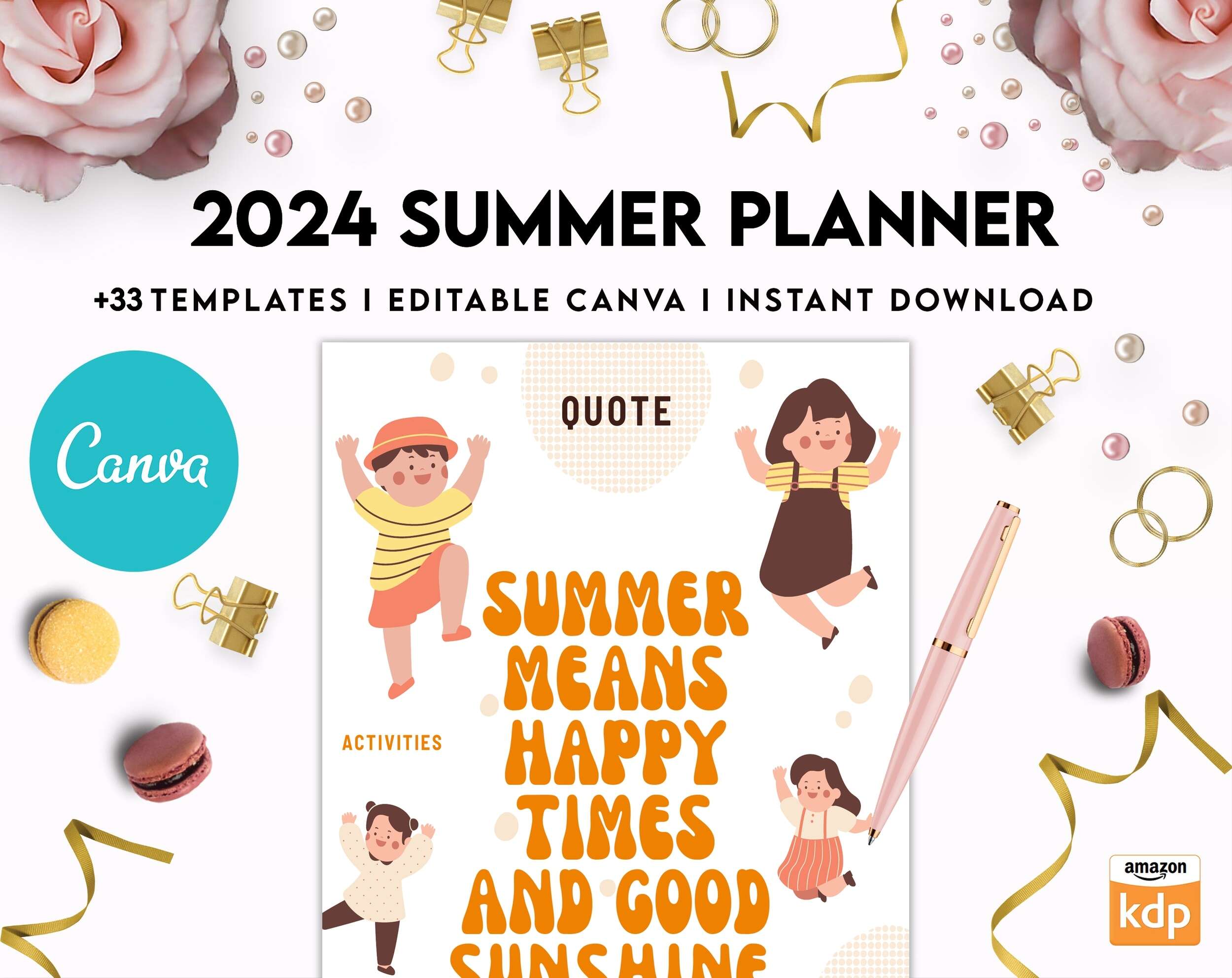 2024 Canva Editable Summer Planner Templates
