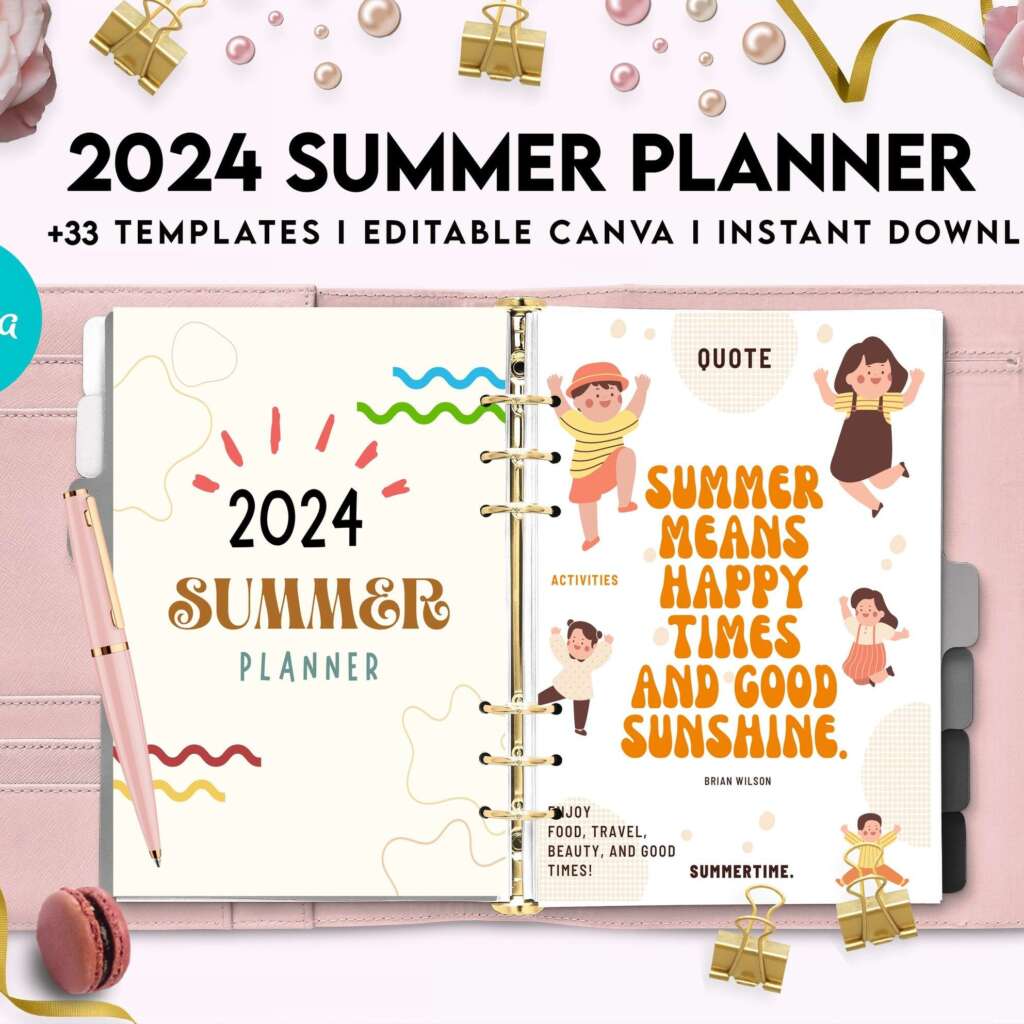 2024 Canva Editable Summer Planner Templates