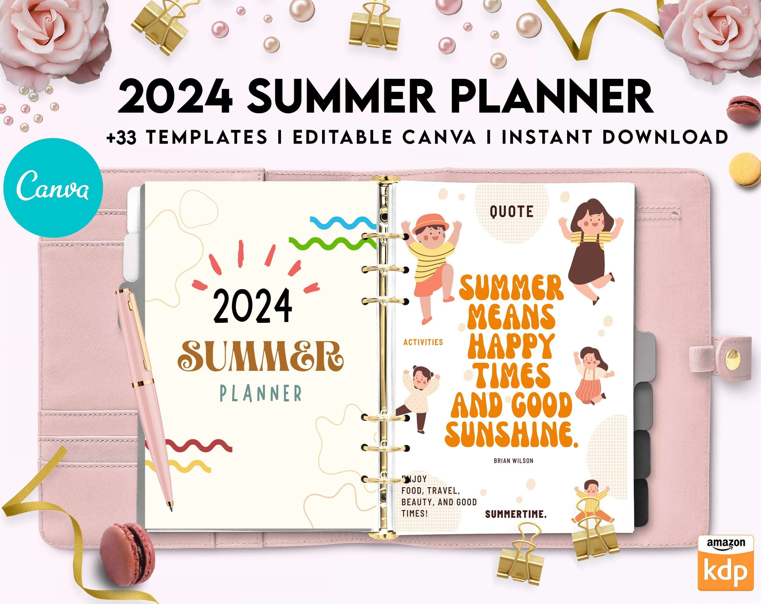 2024 Canva Editable Summer Planner Templates