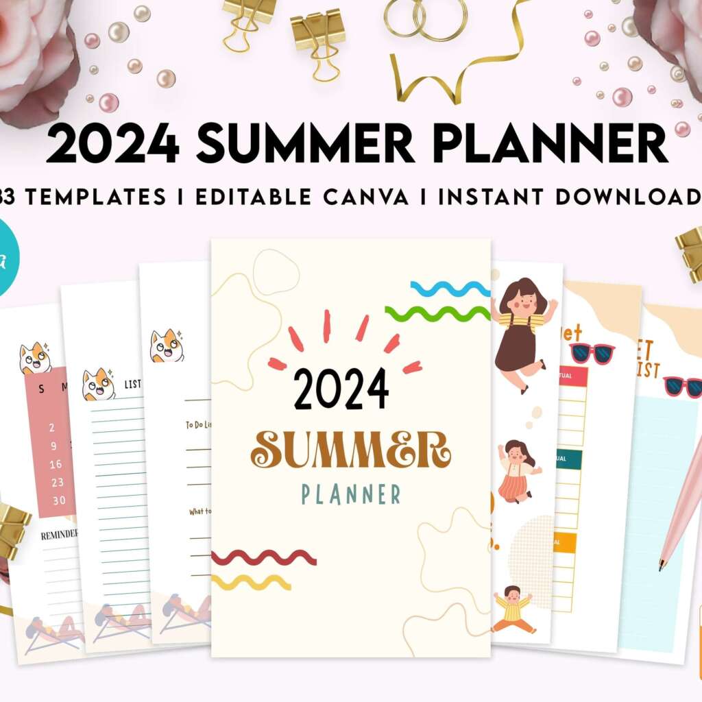 2024 Canva Editable Summer Planner Templates