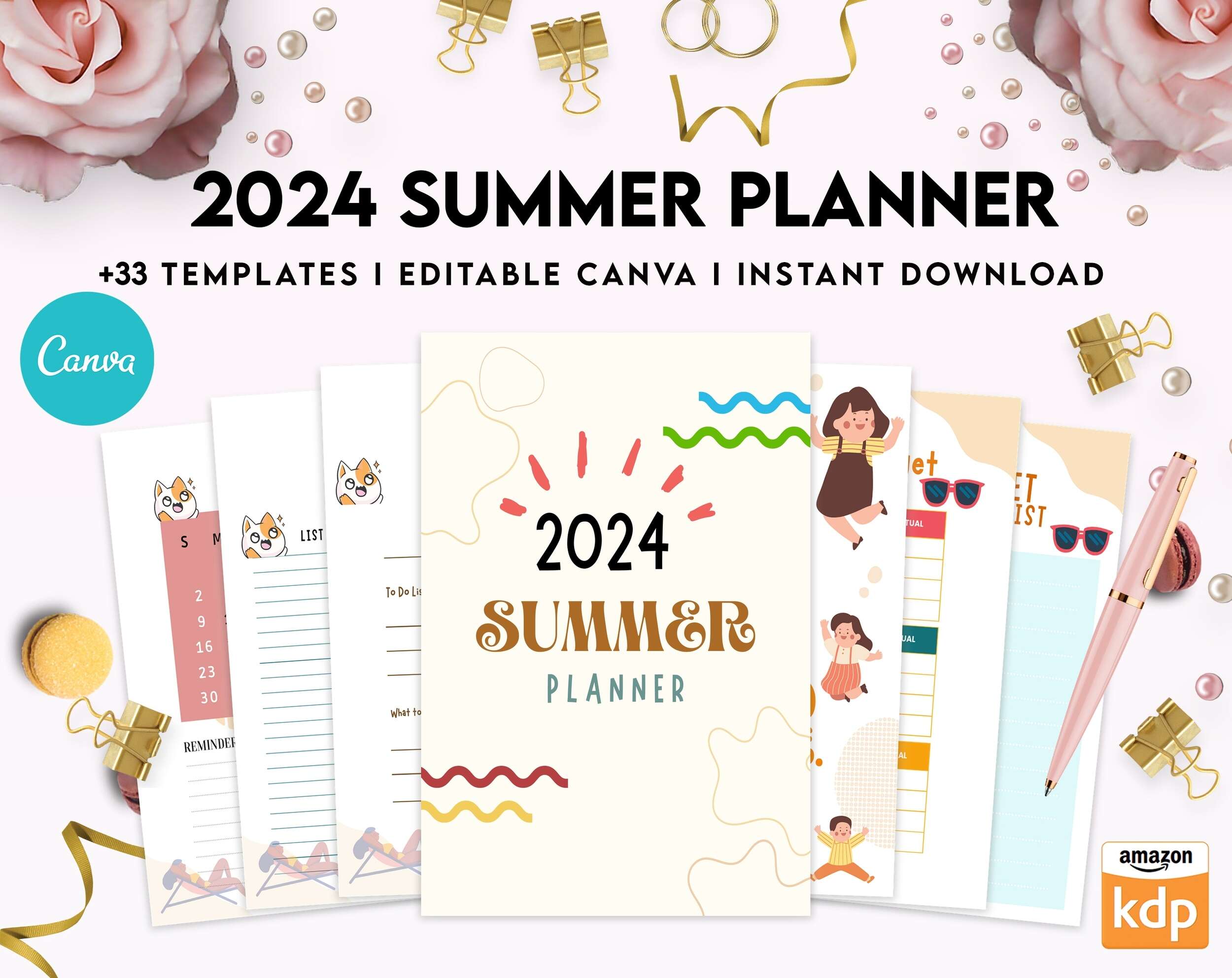 2024 Canva Editable Summer Planner Templates
