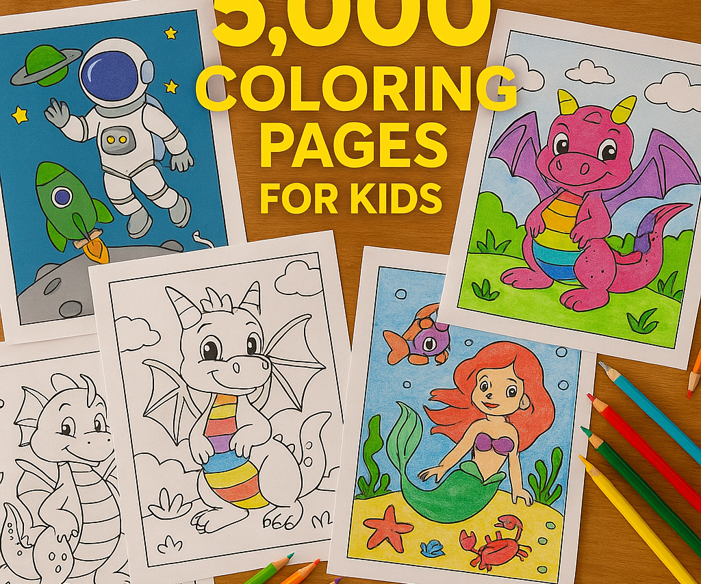 +30 000 Printable activity Pages Bundle for kids, Cute Coloring Pages for children Girls, Boys PDF Format