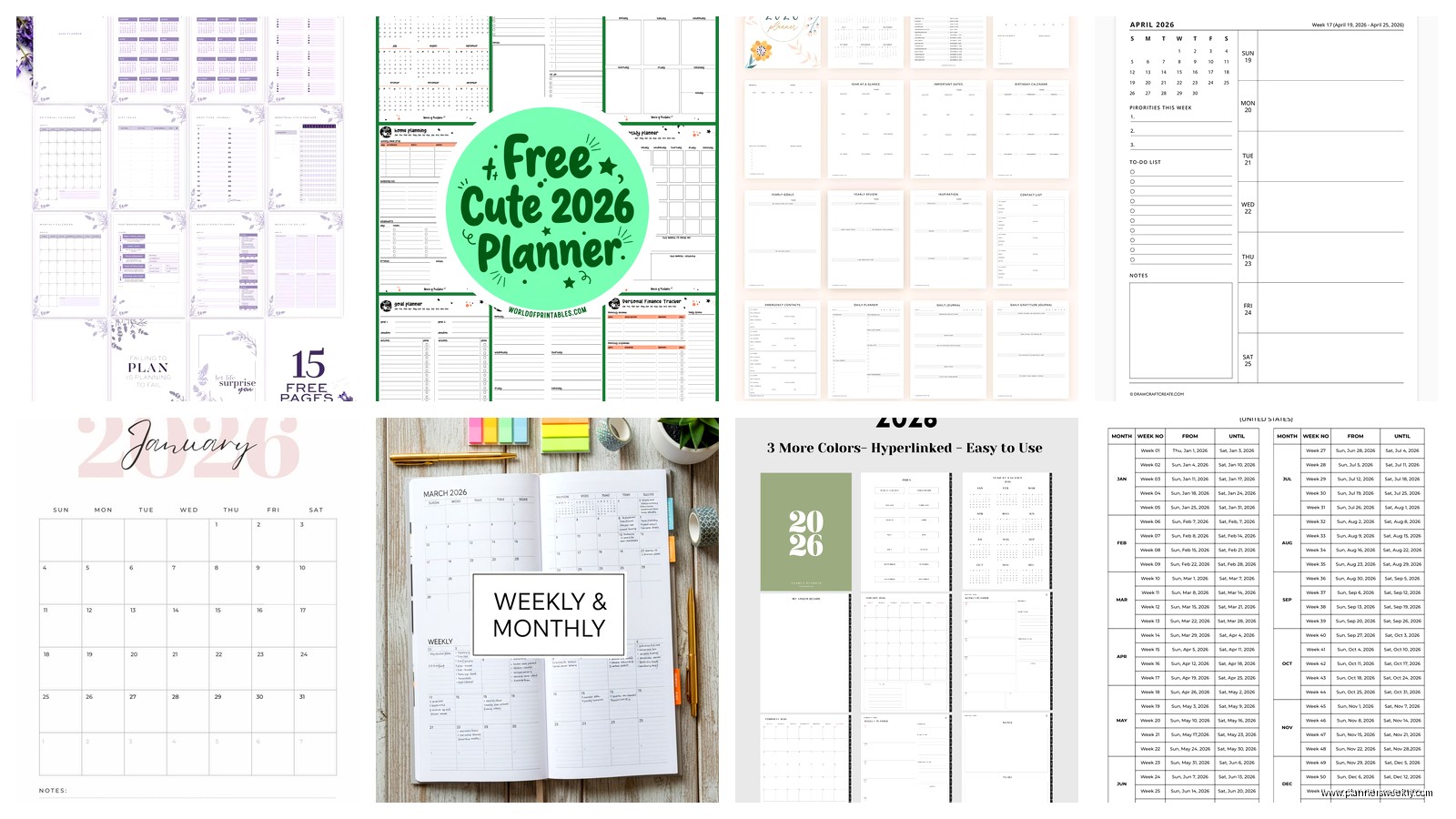 2026 Monthly Weekly Planner: Best Combination Options
