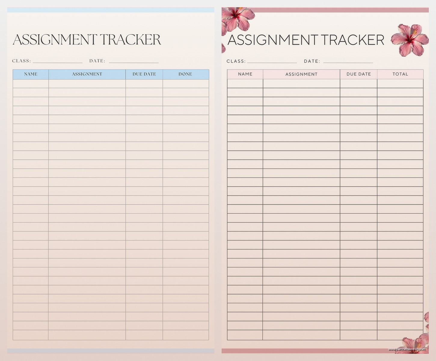 Assignment Tracker Template: Student Planning Tools