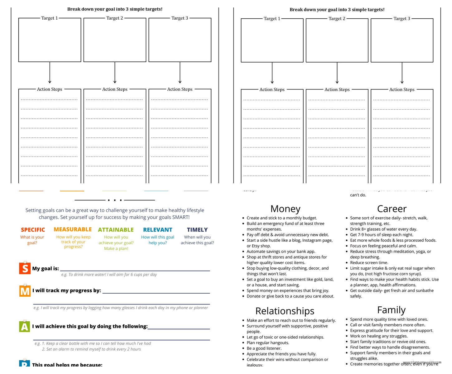 Goal Planning Template: Free Achievement Downloads