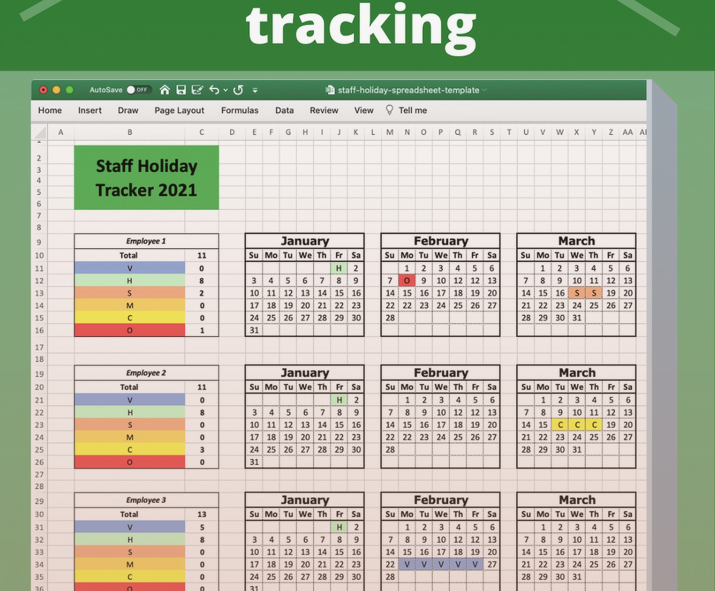 Excel Holiday Tracker: Employee Leave Management