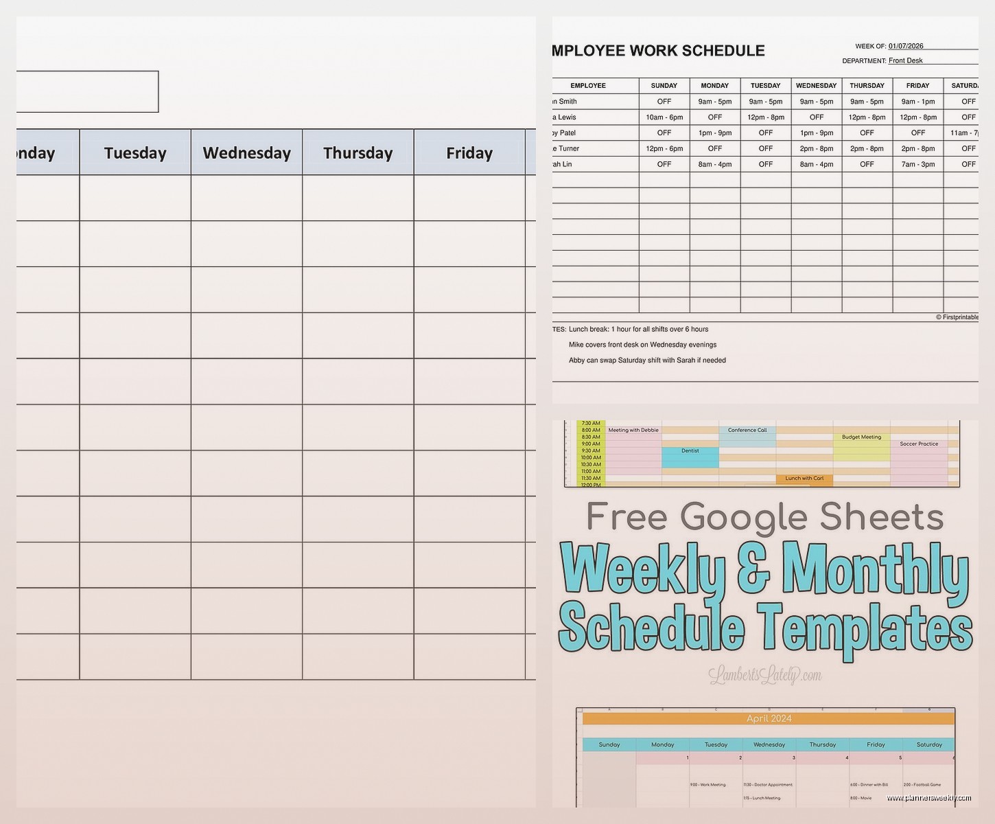 Free Monthly Work Schedule Template: Downloads & Guide
