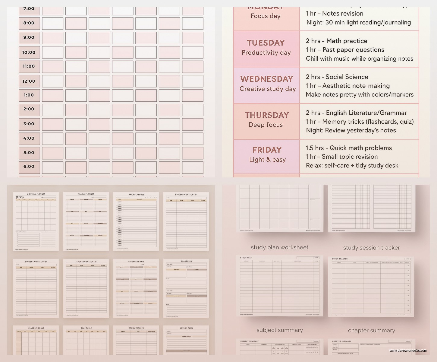 Study Schedule Template: Free Academic Planning Tools