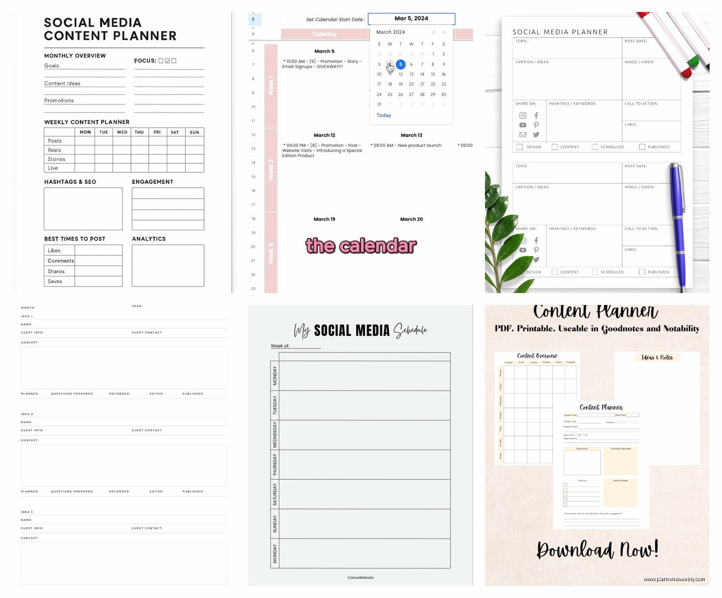 Content Planner Template: Marketing Strategy Guide