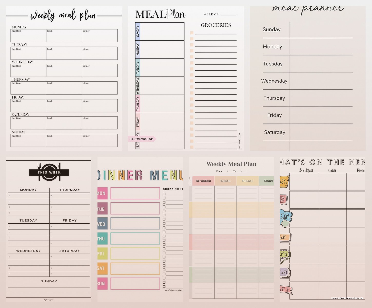 Weekly Menu Template: Meal Planning Tools & Downloads