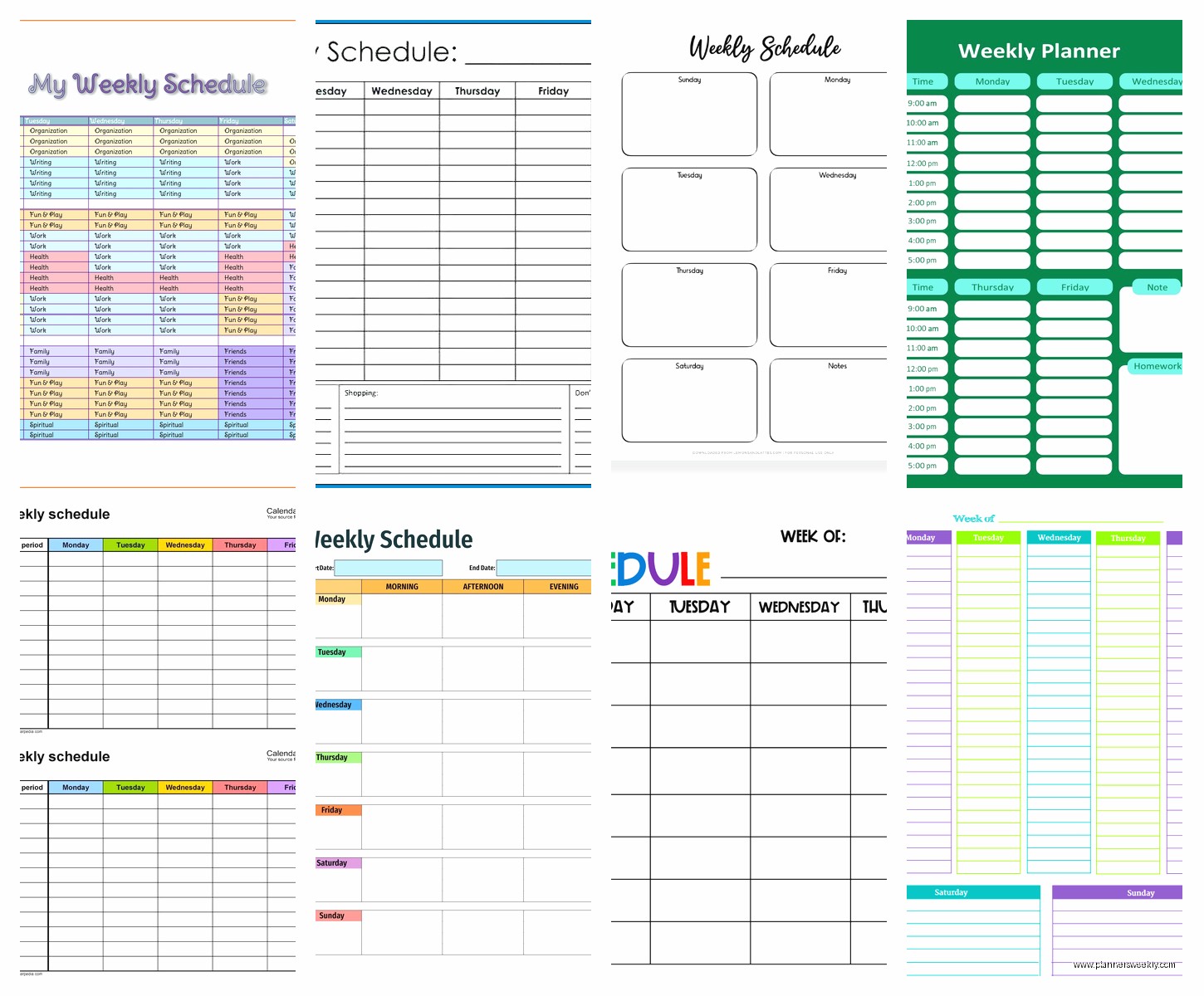 Word Weekly Schedule Template: Free Downloads