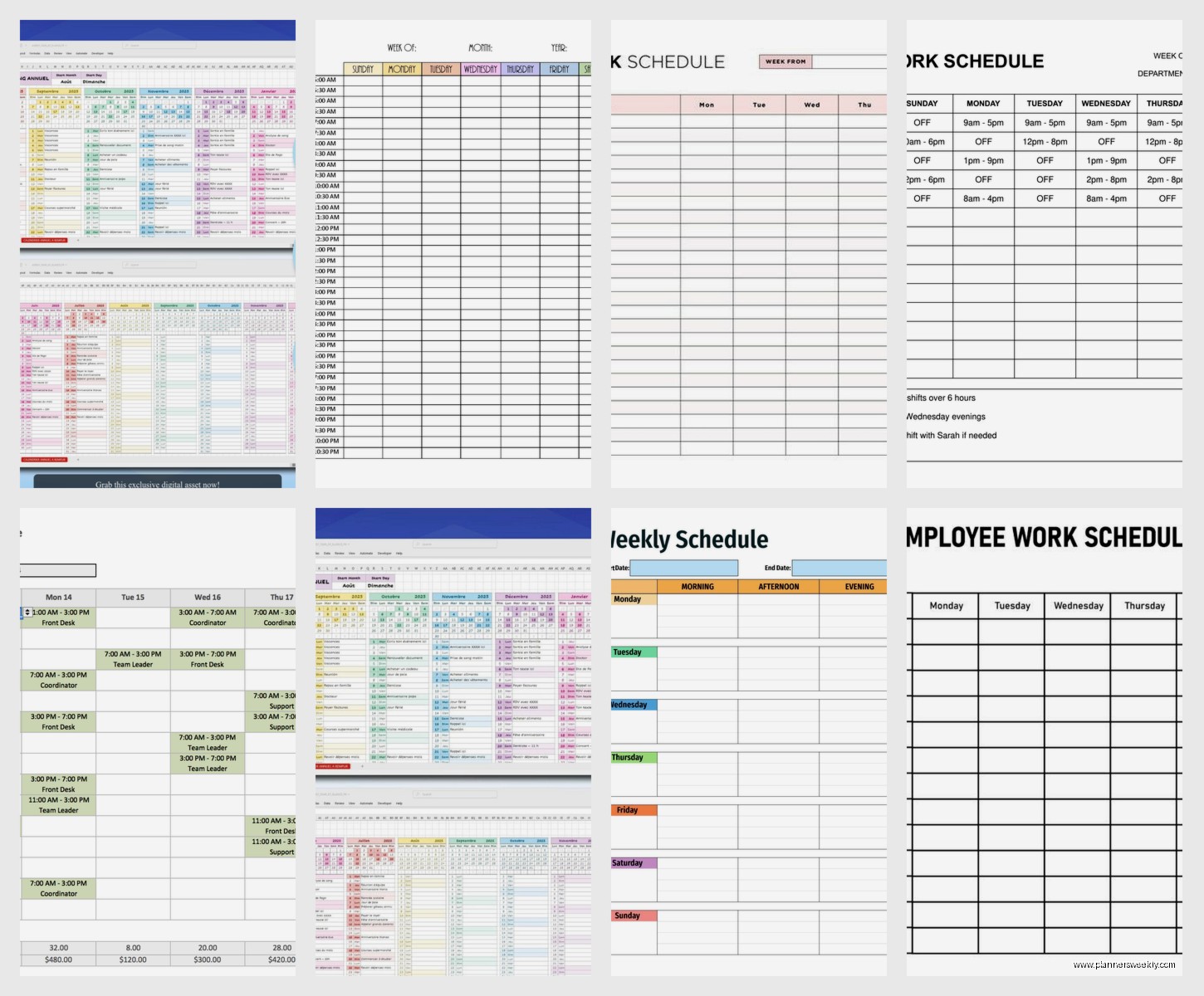 Work Schedule Calendar Template: Free Downloads
