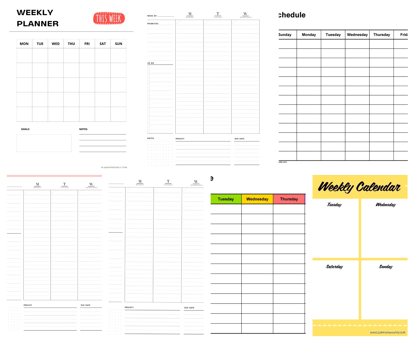 7 Day Weekly Schedule Template: Free Downloads - Planners weekly