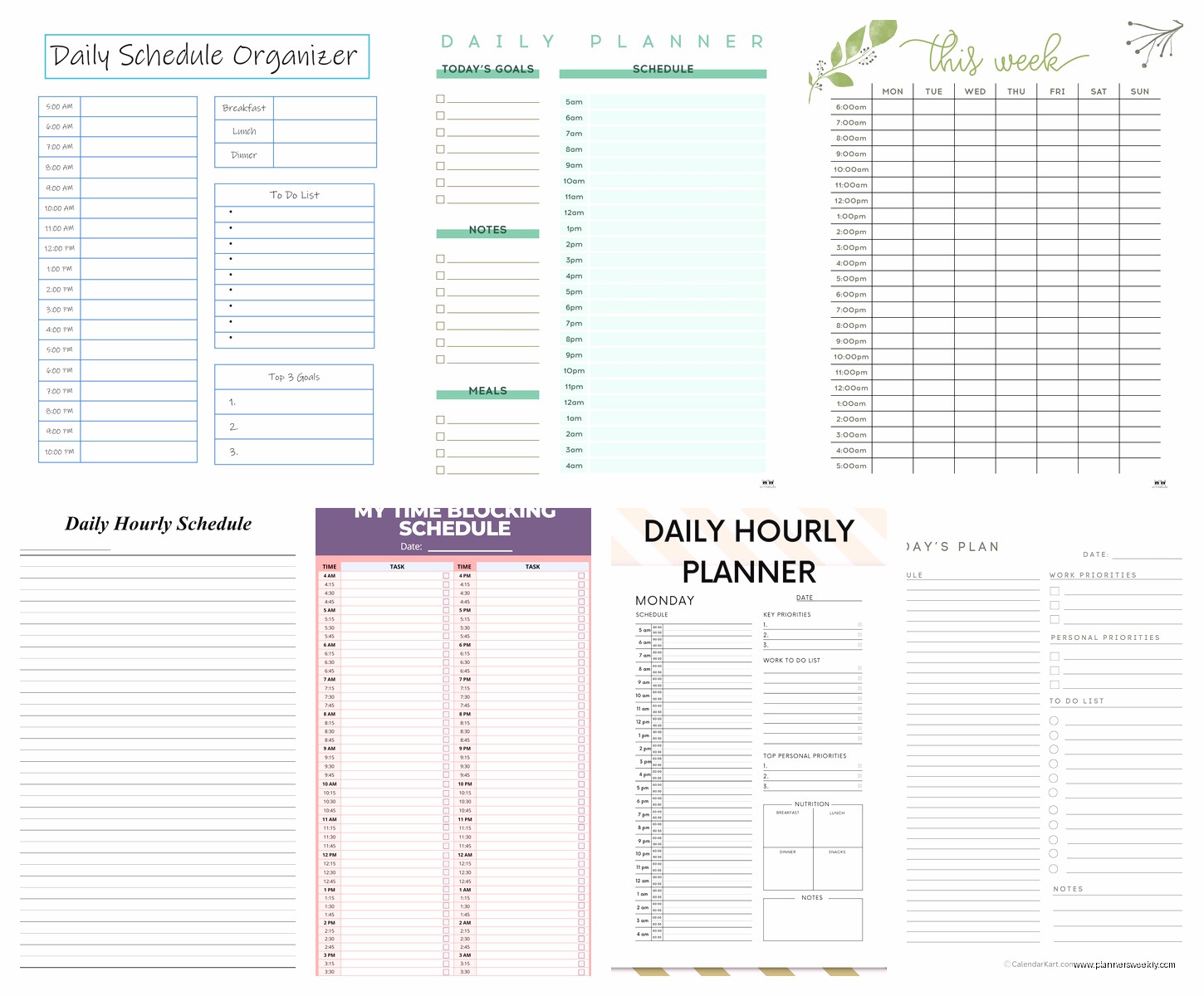 Daily Hourly Planner: Time-Block Planning Guide
