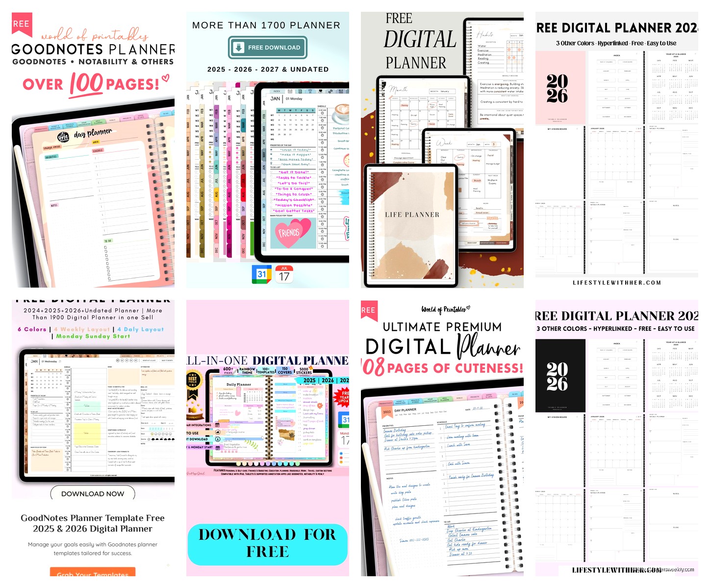 Free Digital Planner Templates: Best Downloads 2026