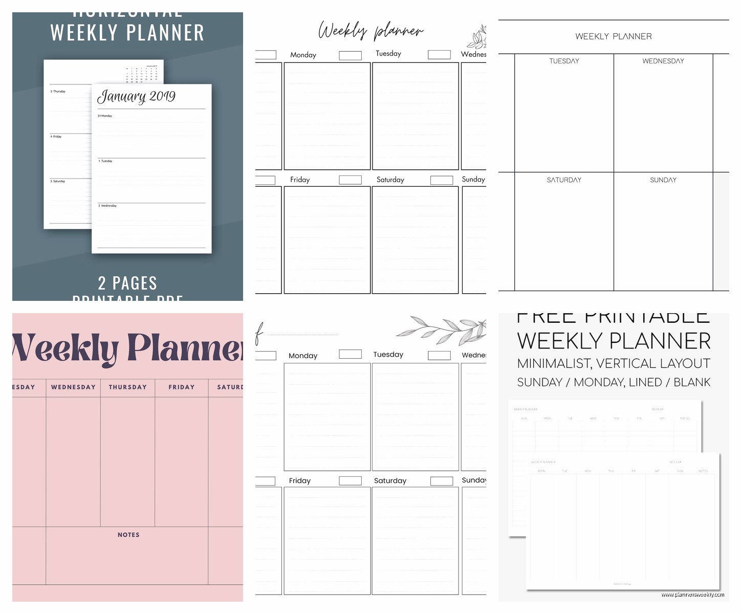 Weekly Layout Horizontal Horizontal Weekly Planner: Best Layout Options & Guide - Planners weekly