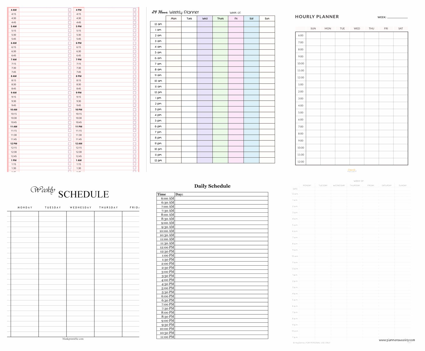 Hourly Schedule Template: Free Time-Block Downloads