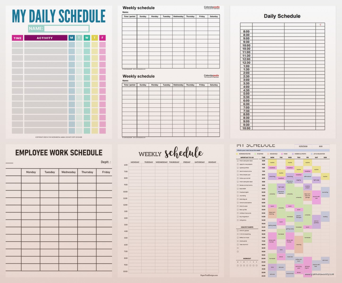 Weekly Tutorials Free Schedule Maker Template: Downloads & Tutorials - Planners weekly