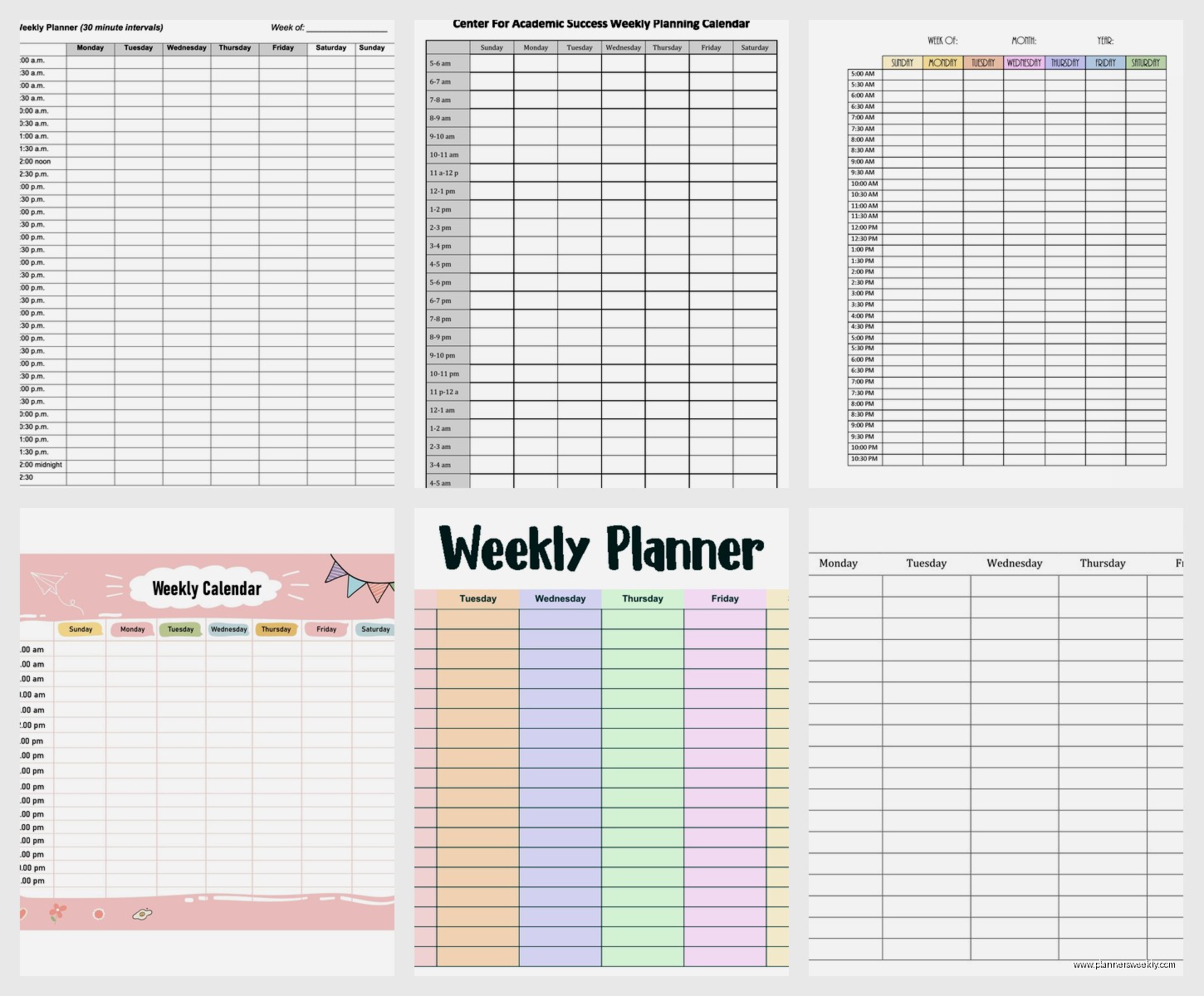 Weekly Calendar with Time Slots: Best Hourly Templates