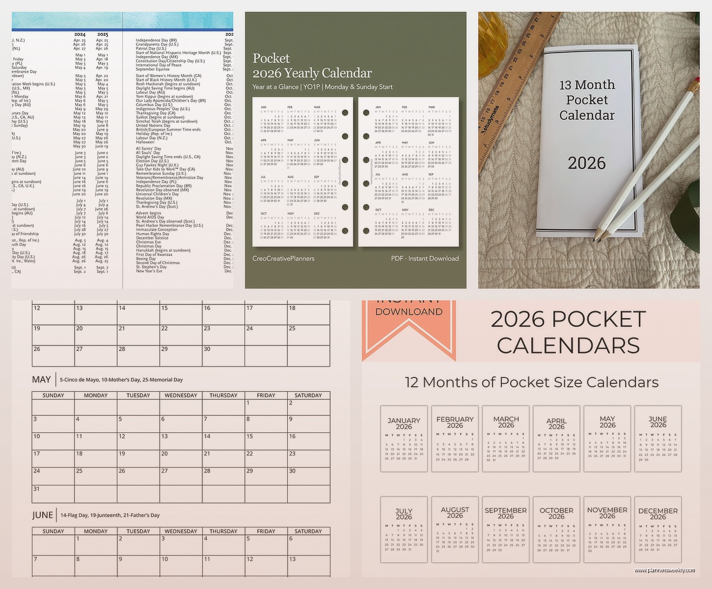 2 Year Pocket Calendar: Multi-Year Compact Planning