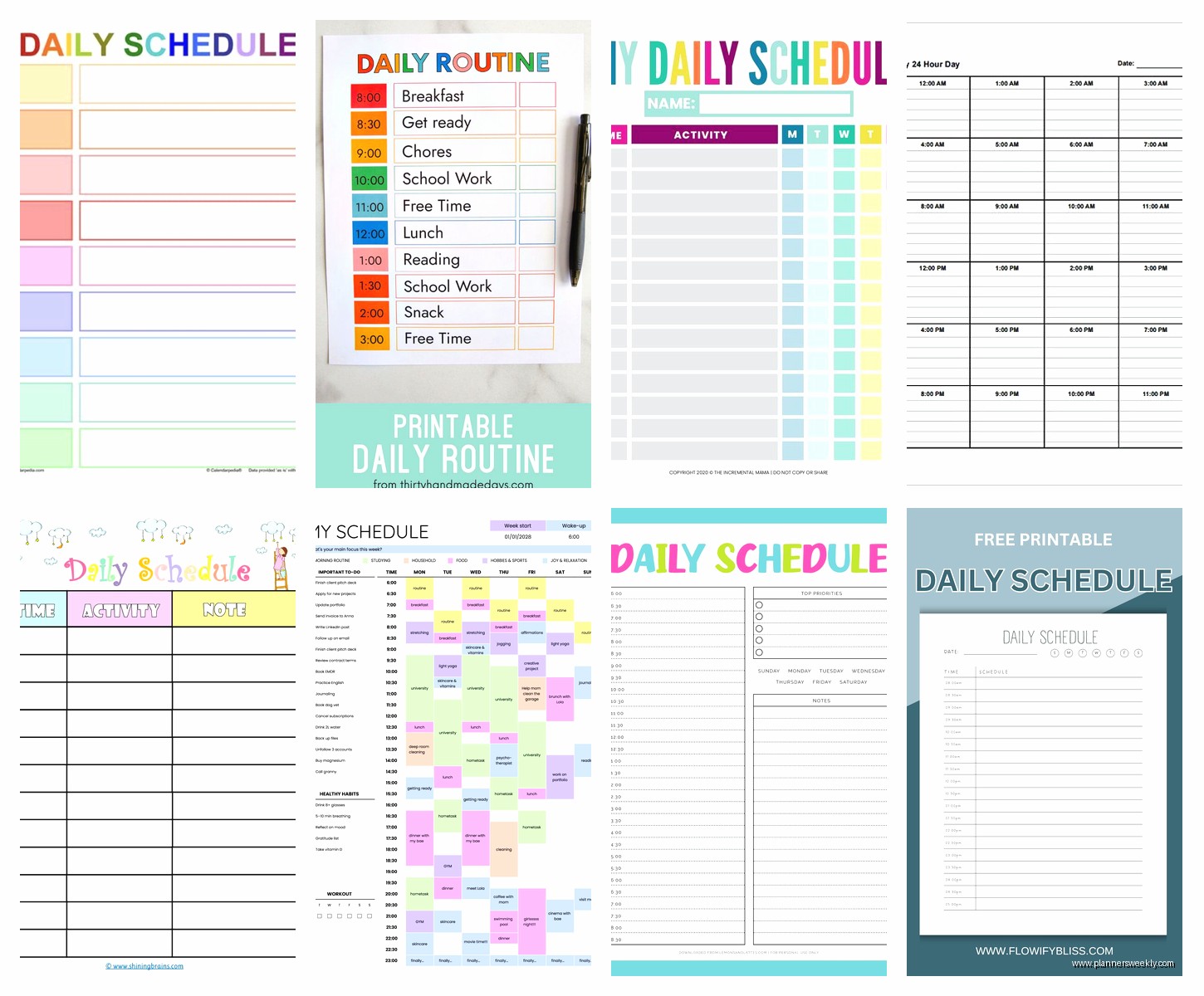 Editable Daily Schedule Template: Customizable Downloads