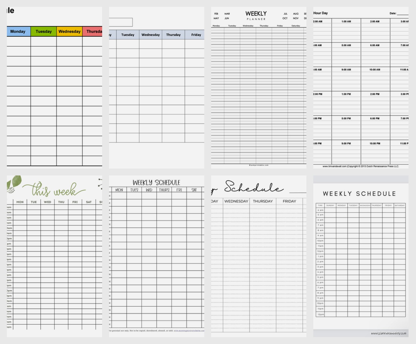 Hourly Weekly Schedule Template: Time-Block Planning
