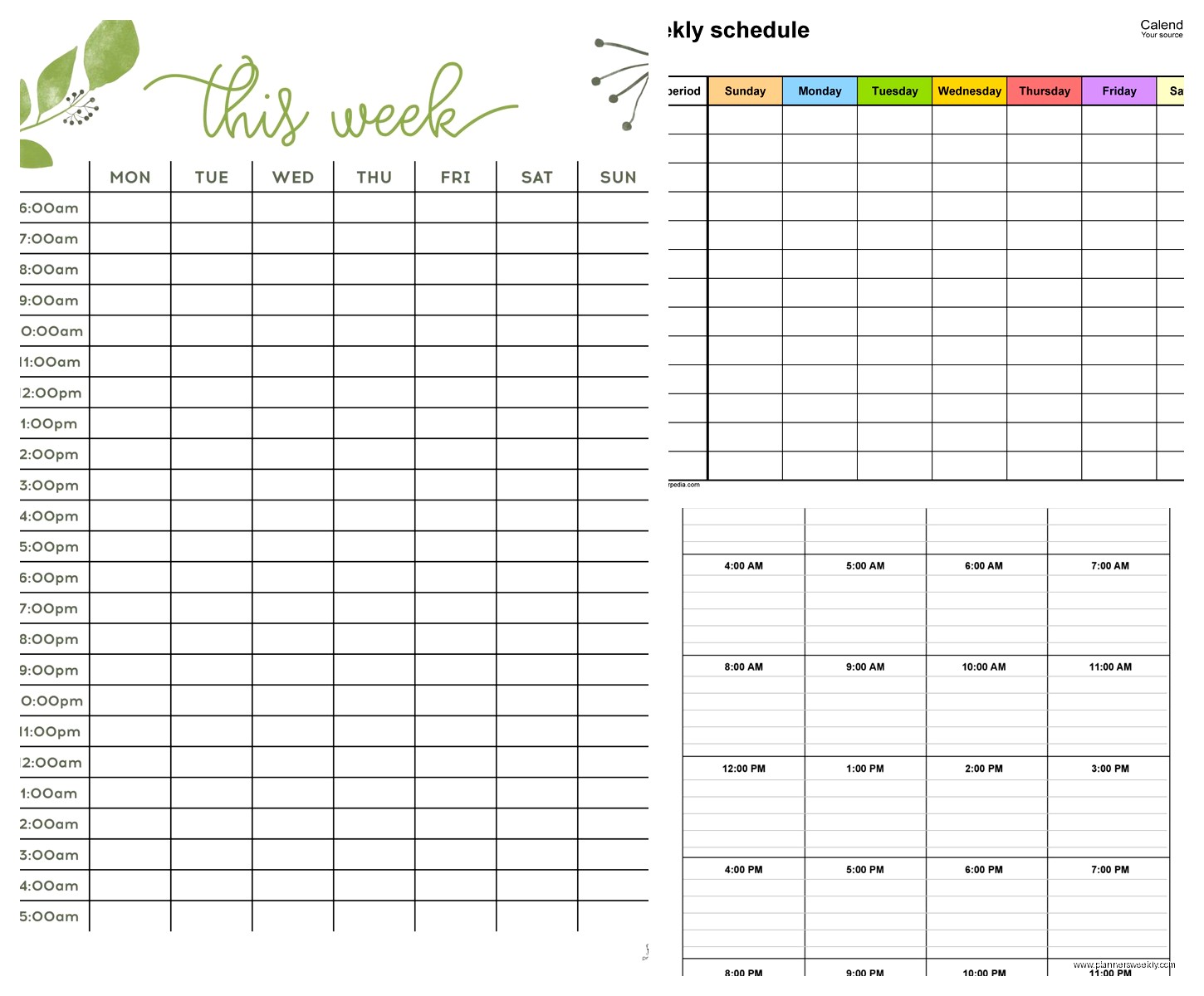 Hourly Weekly Schedule Template: Time-Block Planning